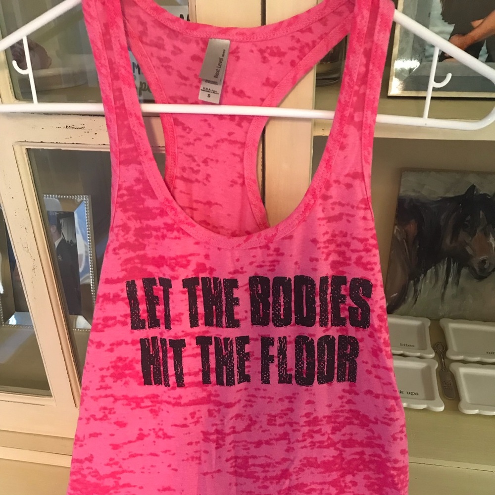 Blended pink cotton racerback CrossFit tank